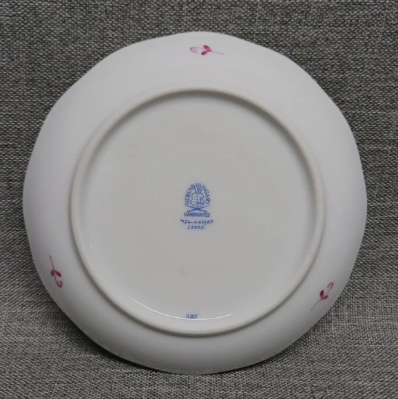 Herend 724 Chinese Bouquet Raspberry Pink Coffee Tea Flat Cup & Saucer Set - Picture 4 of 11